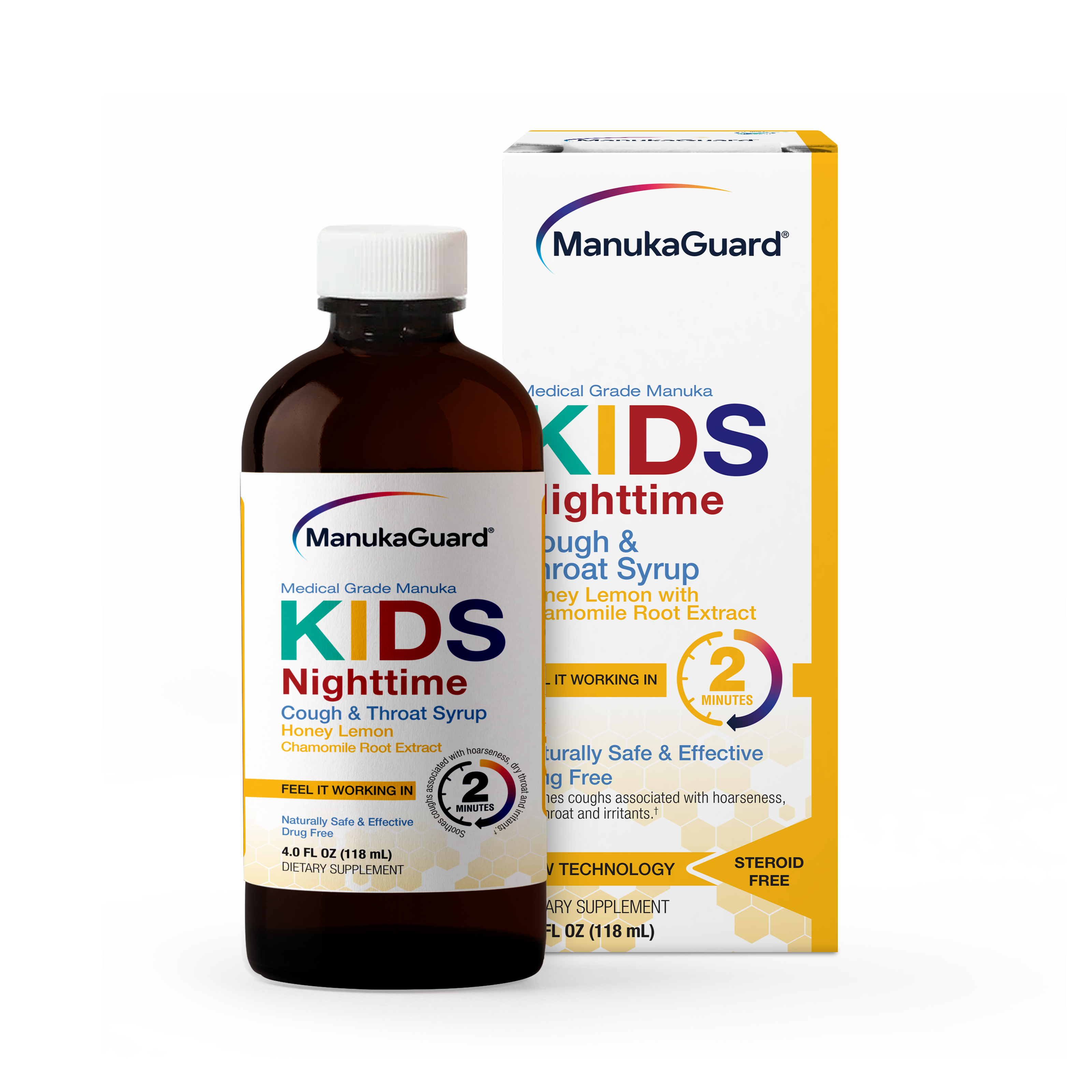 Kids Nighttime Cough & Throat Syrup, Mānuka Honey